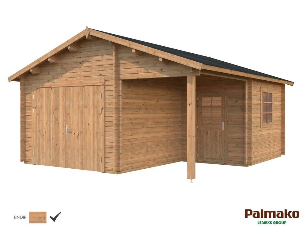 Dřevěná garáž Palmako ROGER 21,9 + 5,2 m2
