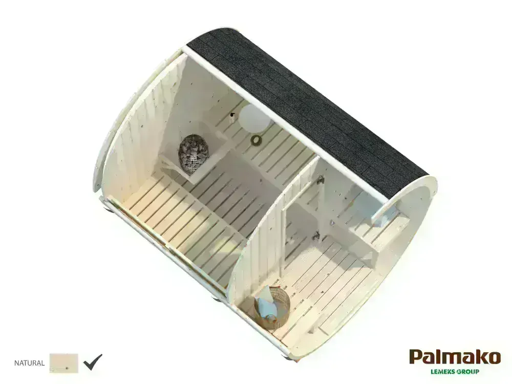 Sudová sauna Palmako ANITA 1,3 + 0,7 m2 (bez kamen)
