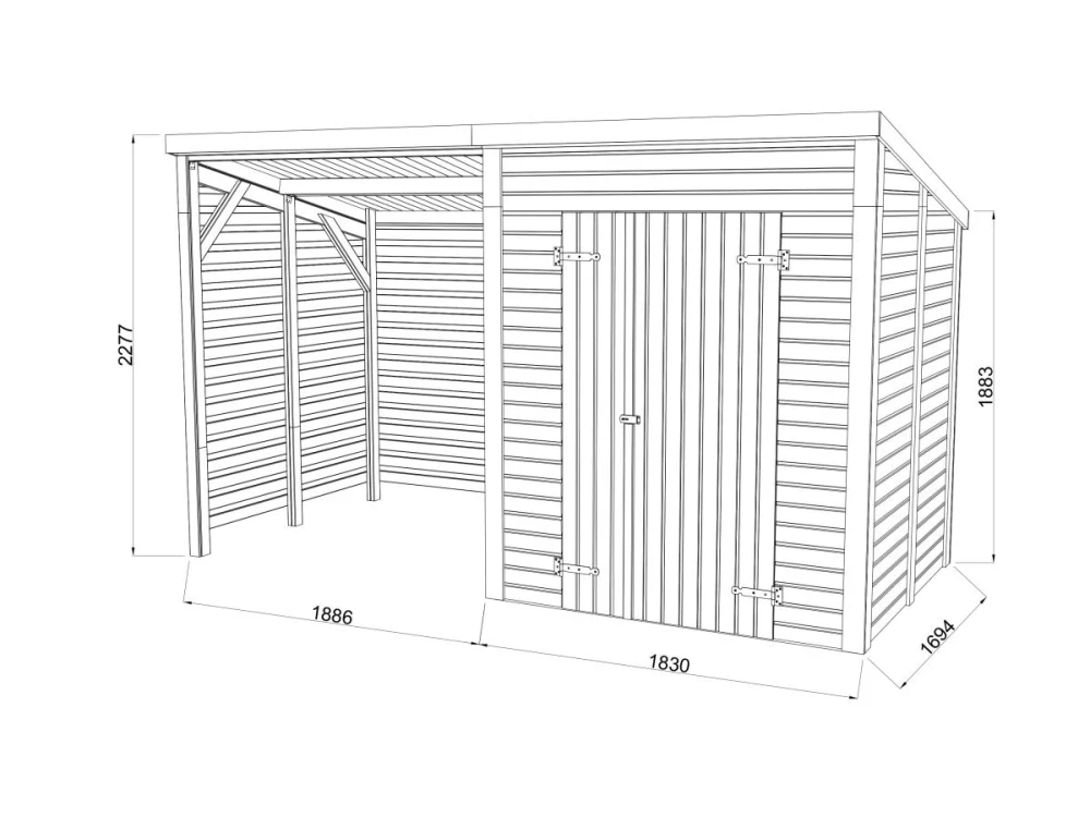 Zahradní domek Palmako LEIF 3,0 + 2,9 m2