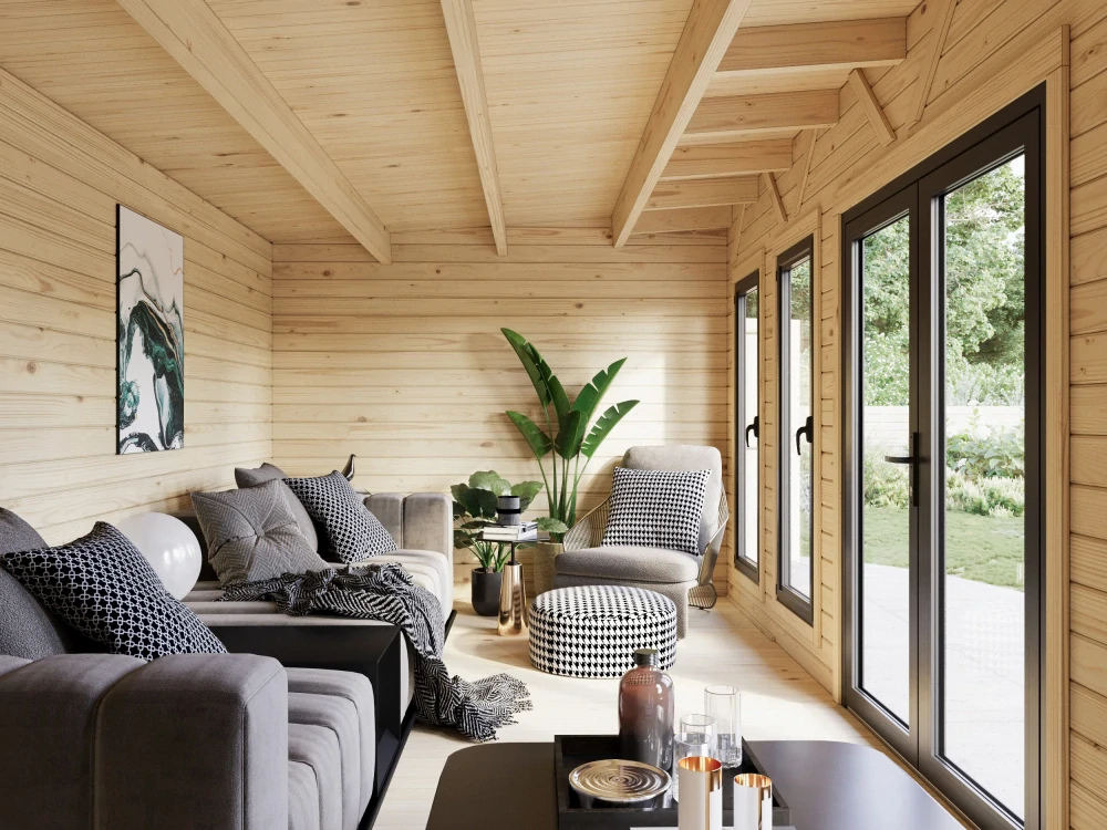 Zahradní domek Palmako AURELIA 19,2+7,9 m2 (hliníková okna a dveře)