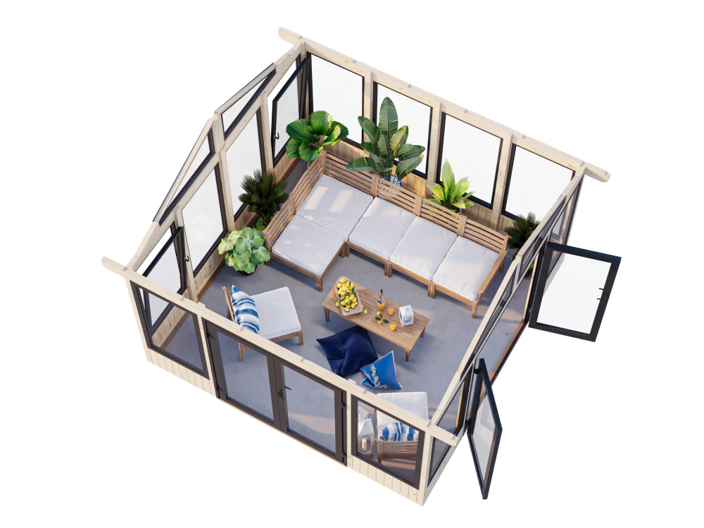 Zahradní domek Palmako ISABELLA 14,7 m2 (hliníková okna a dveře)