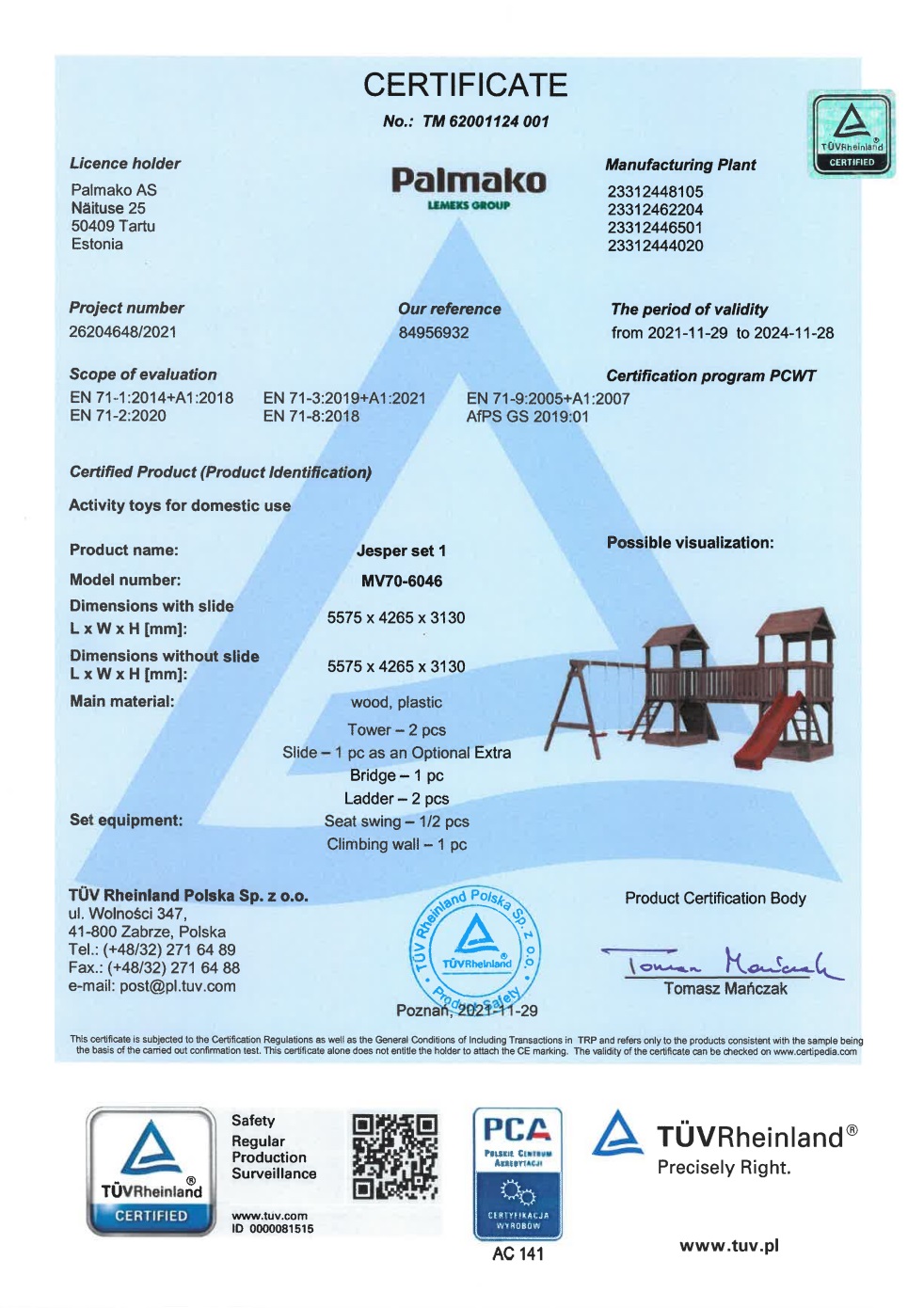 Dětská sestava Palmako JESPER SET 1