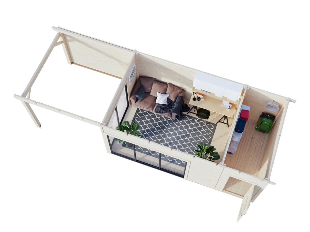 Zahradní domek Palmako ANDREA 15,2+7,9 m2 SLIDE PLUS