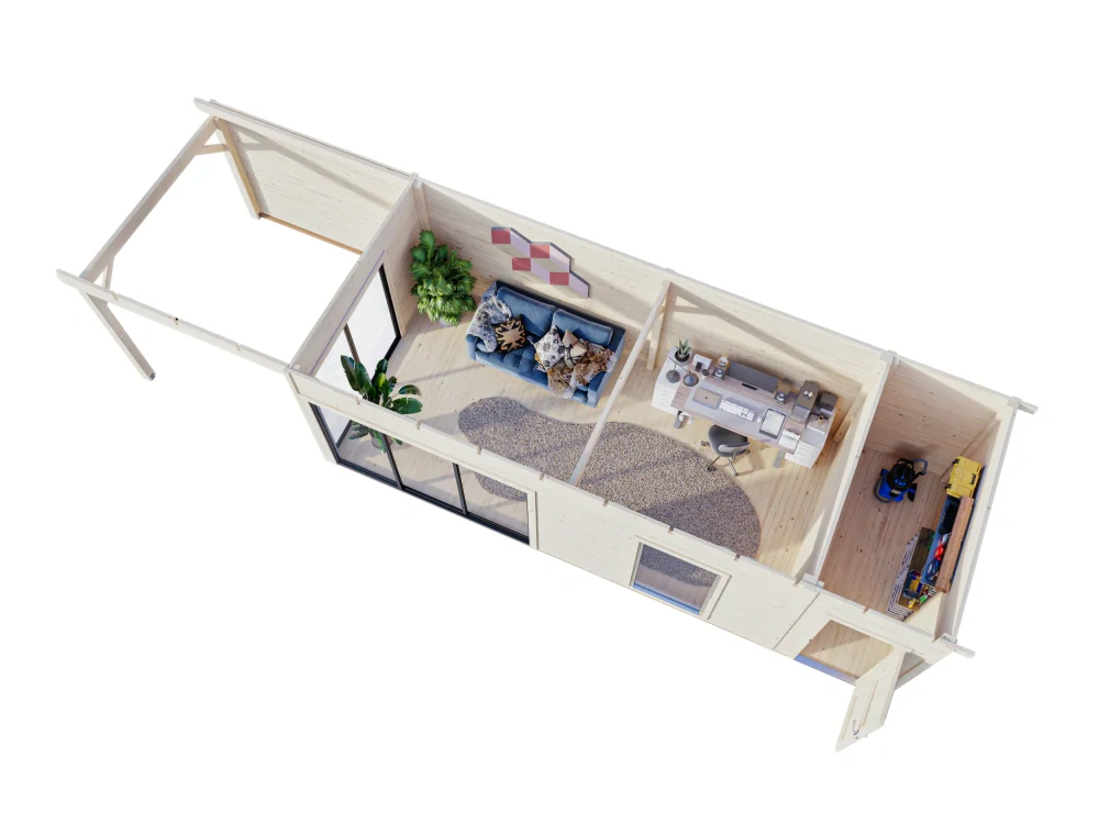 Zahradní domek Palmako ANDREA 21,1+7,9 m2 SLIDE