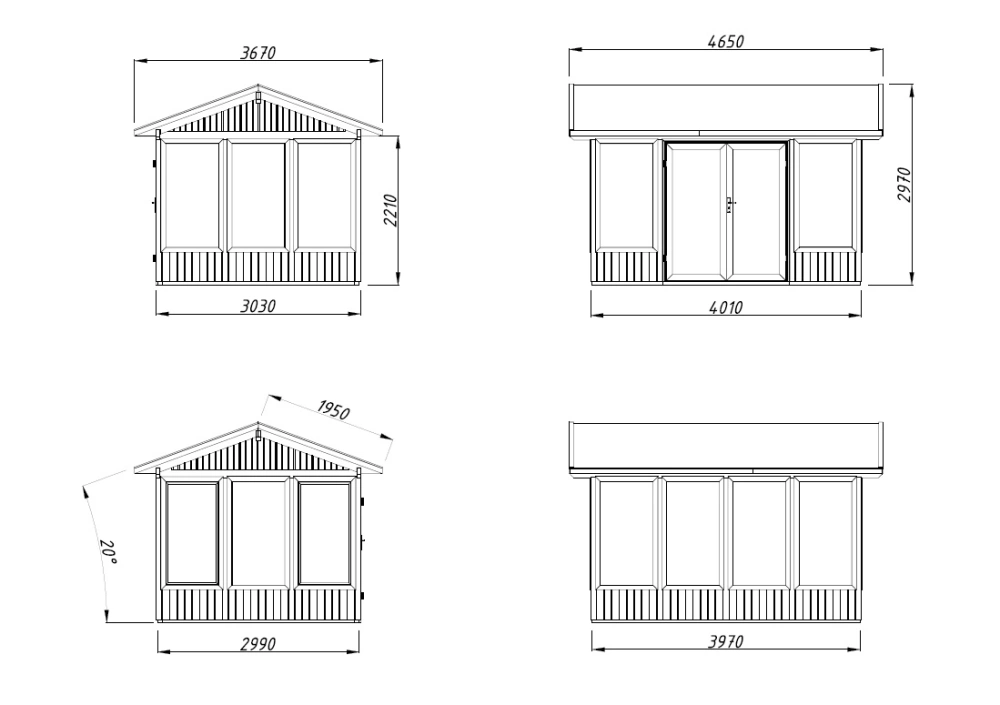 Zahradní domek Palmako ISABELLA 10,9 m2 (hliníková okna a dveře)