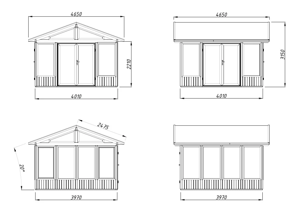 Zahradní domek Palmako ISABELLA 14,7 m2 (hliníková okna a dveře)