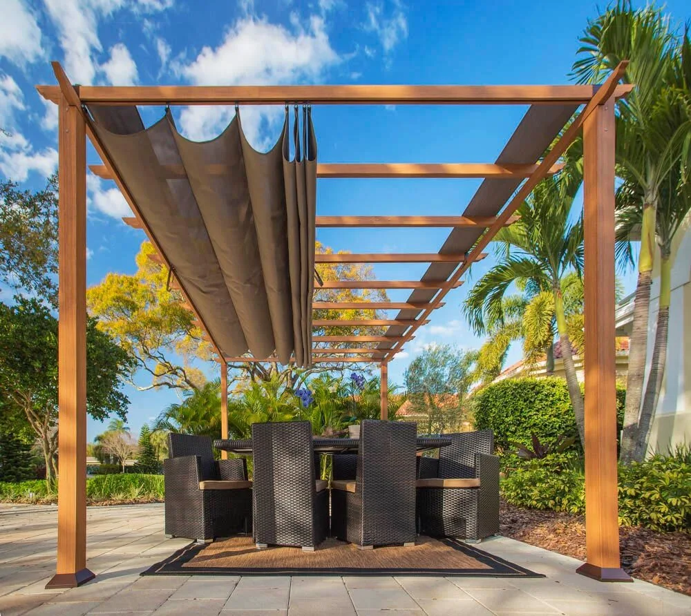 Paragon Outdoor hliníková pergola FLORENZ 1116 - Světle hnědá