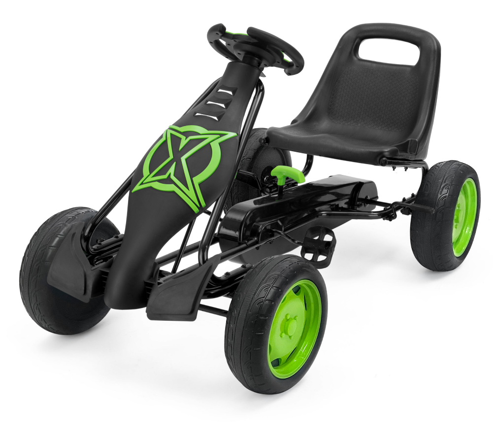 Šlapací motokára Xootz Go-Kart Viper - Černo-zelená