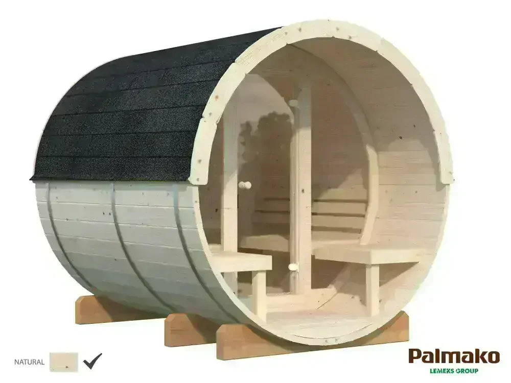 Sudová sauna Palmako ANITA 1,3 + 0,7 m2 (bez kamen) - prosklenná