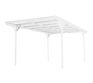 Westmann hliníkový přístřešek na auto s plochou střechou 15 m2 - Bílá