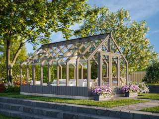 Zimní zahrada Palmako EMILIA 13,8 m2 ( tmavě šedá )