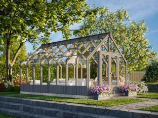 Zimní zahrada Palmako EMILIA 13,8 m2 ( tmavě šedá )