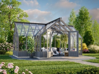 Zimní zahrada Palmako EMILIA 19,1 m2 ( tmavě šedá )